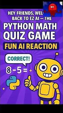 🧮 Python Math Quiz Game for Kids | Fun AI Reactions + Beginner Coding 🚀