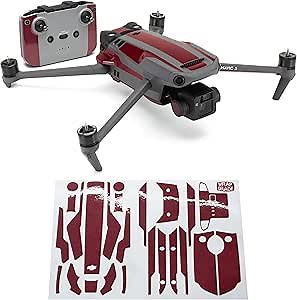 WRAPGRADE Partial Skin Stickers for DJI Mavic 3 / Mavic 3 Classic Accent Color (JAPAN RED)