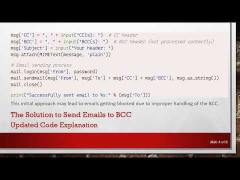Resolving the Issue of Python Emails Not Sending to BCC