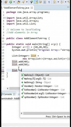 🤫🤫Add elements to Array in Java #shorts #youtubeshorts #javatcoding
