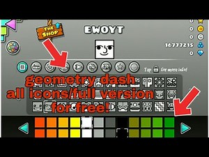 how to get all icons/full version for free!!! (geometry dash)