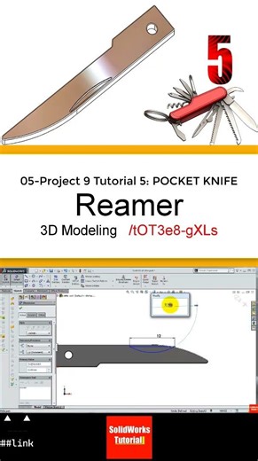 5-3D Draft | Pocket Knife |:Little Part #3d #solidworks #tutorial #cad #drawing #engineering #design