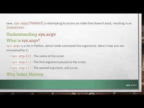 Understanding the Common Error in Python Code: sys.argv Misuse