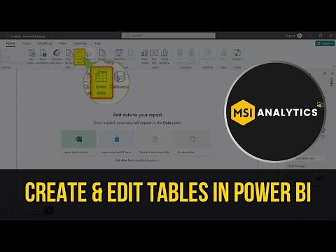 Create a Table in Microsoft Power BI using Enter Data & How to Edit it