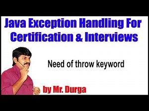 Java Exception Handling || Need of throw keyword || by Durga Sir