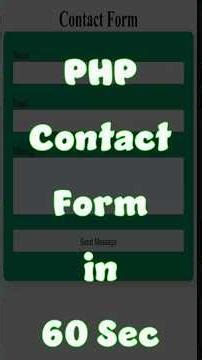 Build a PHP Contact Form in 60 Seconds - PHP 8.4 Crash Course