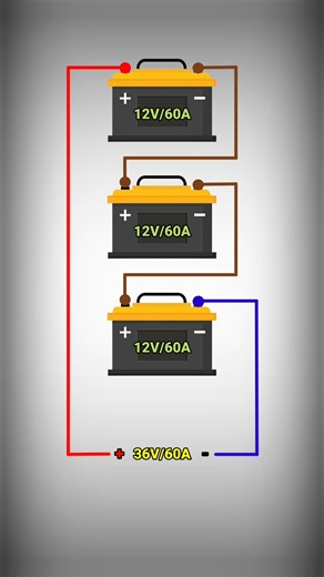 Battery series connection #shorts #electronics #diy