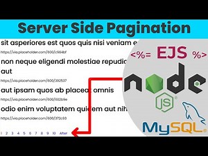 Server Side Pagination, Front End Implementation - NodeJS, MySQL & EJS