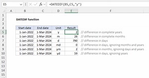 DATEDIF Function