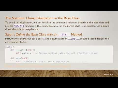 How to Initialize Common Attributes in the Base Class in Python Using Abstract Classes
