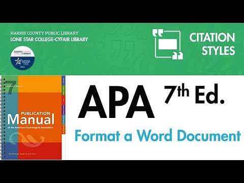 Format a Word document in APA 7th edition