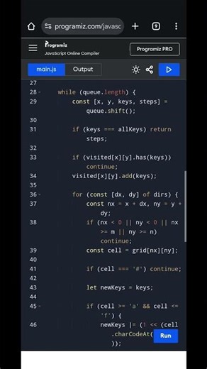 Shortest Path to Get All Keys | JavaScript BFS & Bitmasking Algorithm Tutorial