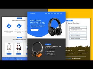 Complete Responsive Product Landing Page Website Design [ HTML CSS JS ] - Step By Step