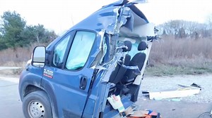 Driver Somehow Survives Delivery Van Being Cut In Half By Train