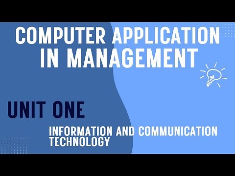 Computer Application In Management unit one tutorials