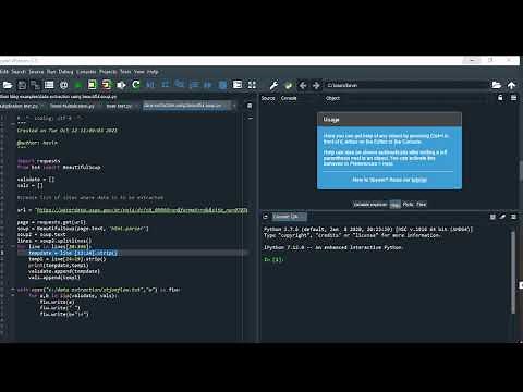 Website data extraction using Python