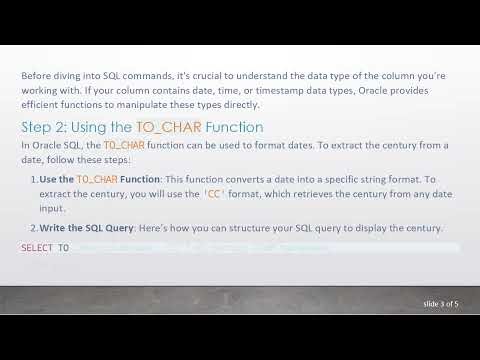 How to Convert int Year to Date and Display it as Century in SQL Oracle
