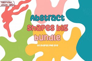 Abstract Shapes Big Bundle | Geometric & Organic Shapes | 60 SVG and PNG | Digital Download - Etsy