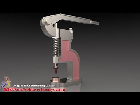 Solidworks Tutorial # 158 How to Design a Hand Punch Press Assembly in Solidworks Easy Design