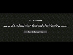 Java.lang.ArrayIndexOutOfBoundsException - Index 27 Out of bounds for length 27 Minecraft, Aternos