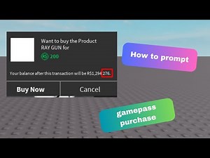 How to Prompt a gamepass purchase (Roblox Studio)
