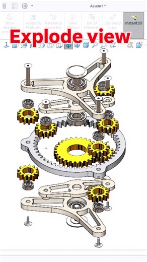 Hitesh Malviya on Instagram: "An Exploded View in SolidWorks is a way to visually separate the components of an assembly to show how they fit together. It’s commonly used for assembly instructions, documentation, and presentations. How to Create an Exploded View in SolidWorks 1. Open Your Assembly Open the Assembly (.sldasm) file in SolidWorks. 2. Enter Exploded View Mode Go to the Assembly tab. Click Exploded View in the Configuration Manager or Assembly Toolbar. 3. Select Components and Move T