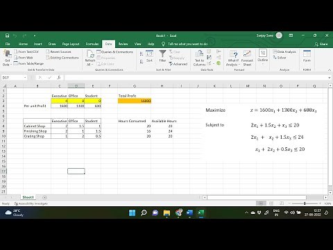 Linear Optimization in Excel with Solver Add-in | LPP in Excel