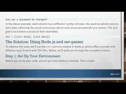 How to Read Data from CSV File Column Wise in Node.js