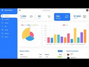 Chart JS Integration | Responsive Admin Dashboard using Html CSS & Javascript | Charts And Graphs