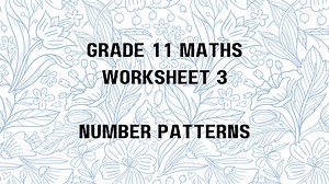 Worksheet 3: Number Patterns - Maths At Sharp