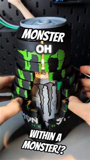3D Printed Monster Energy Folding Display and Storage Container #agartha #monsterwhite