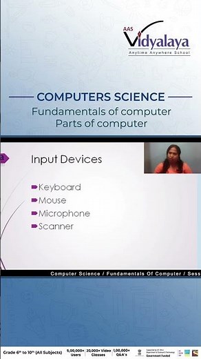 CBSE Class 10- Part 3 Computer Applications | Chapter: Fundamentals of Computer | Aas Vidyalaya