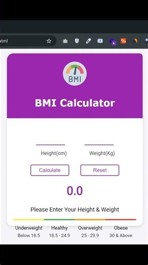 BMI Calculator with Real-Time Feedback