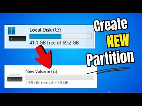 How to Create NEW DISK PARTITION in Windows 10/11 (SSD or HDD) | Create D or E Drive