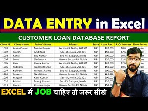Customer Loan Database Report | Data Entry in Excel | MS Excel #data_entry