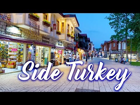 Side Turkey - Travel Guide 🇹🇷 Beautiful Walking Tour of Side Old Town [4K UHD] #side #turkey