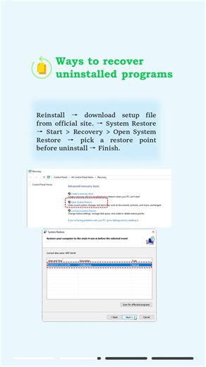 How to recover uninstalled programs fast