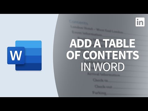Word Tutorial - Add a TABLE OF CONTENTS
