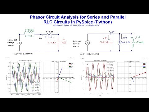 Phasor Circuit Analysis Using PySpice (Python) for Series and Parallel RLC Circuits