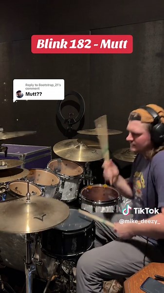 Replying to @Bootstrap_21 @blink-182 - mutt Travis Barker's parts are always so hard to me. Thought this song would be easy as hell but nope. #drumcover #drummersoftiktok #blink182 #punk #poppunk
