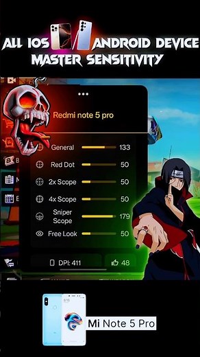 redmi Note 5 pro 🤯Free Fire Best Sensitivity for All Devices | Android & iOS Smooth Headshots!"💯🎯