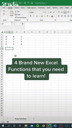 4 Brand New Excel Functions: Array Functions Cheat Sheet Tutorial