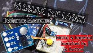 Measure distance using VL53L0X ToF LASER Range sensor   Arduino   OLED (mm/cm/in)
