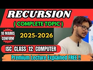 Recursion in Java ISC Class 12 Computer Science |One Shot Lecture with Board Questions & explanation