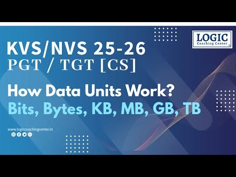 Bits, Bytes, KB, MB, GB, TB | How Data Units Work? || Logic Coaching Center Bemetara