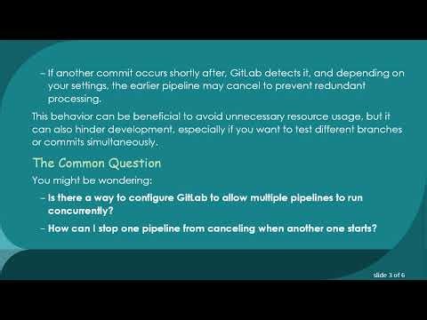 How to Prevent GitLab Pipelines from Auto-Canceling on New Commits