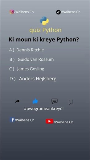 ki moun ki kreyatè python #kreyòlayisyen #pwogrameankreyòl