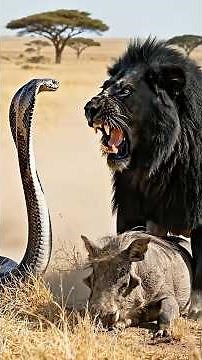 🦁 Black Lion Poisoned by King Cobra — Eagle, Leopard & Warrior Save Him