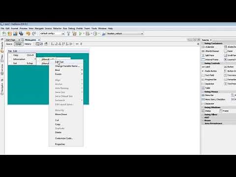 Create menu in java and Netbeans IDE (Comment créer un menu en java)