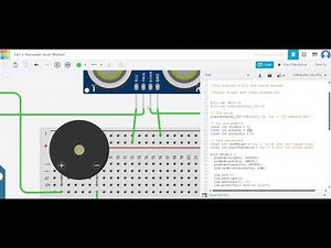 Rainwater Level Monitor with Arduino – LCD + Ultrasonic + Buzzer | No Talking Simulation